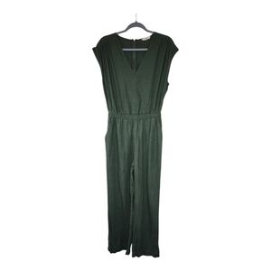 Hush Green Linen Blend Faux Wrap Jumpsuit Size UK 8 US 4